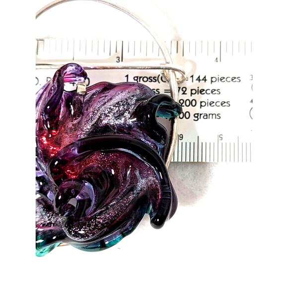 Artist Designed and handmade Glass Skarf Pin + Sterling Si;very see photos NWOT - Picture 4 of 7